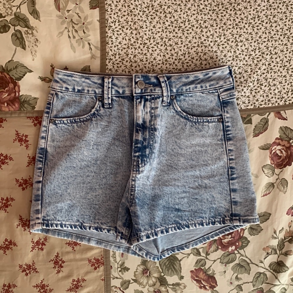 Blue & White Blend Jean Shorts